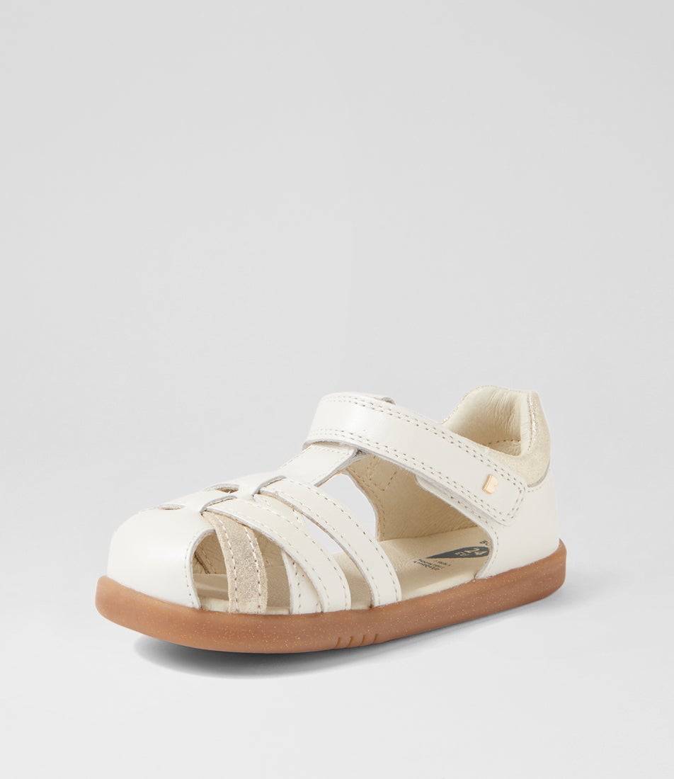 Bobux Iw Cross Jump Toddler Moon Pearl Leather Flat Shoes