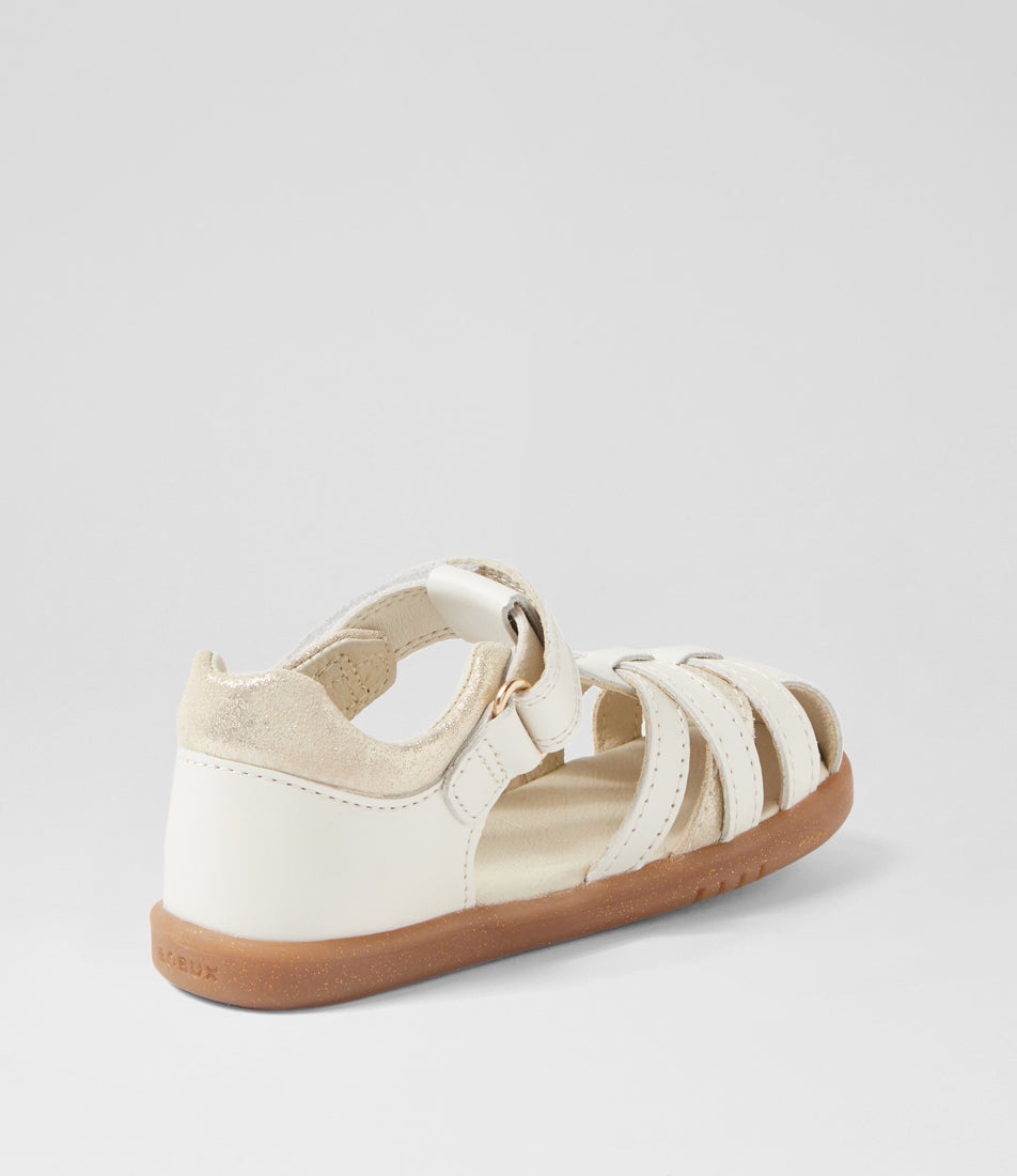 Bobux Iw Cross Jump Toddler Moon Pearl Leather Flat Shoes