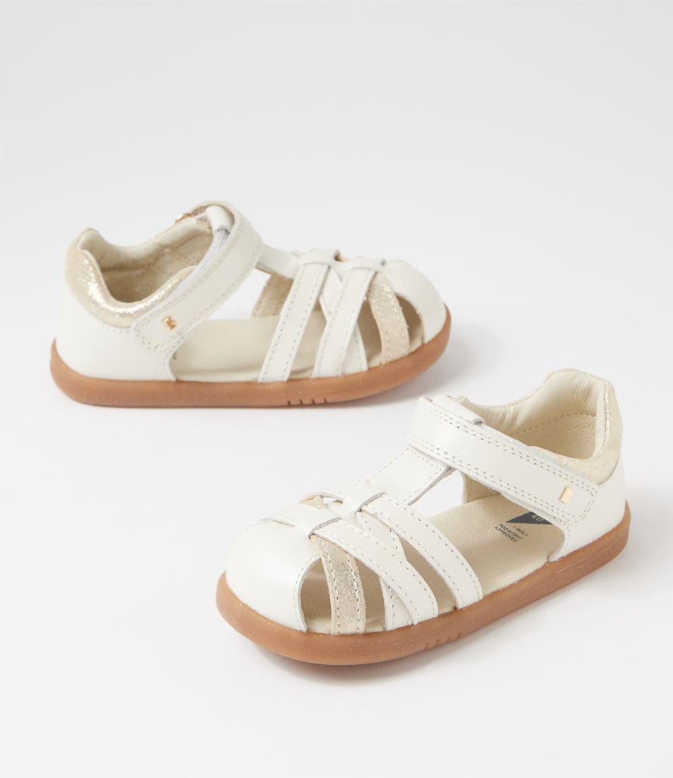 bobux Iw Cross Jump Toddler Moon Pearl Leather Flat Shoes