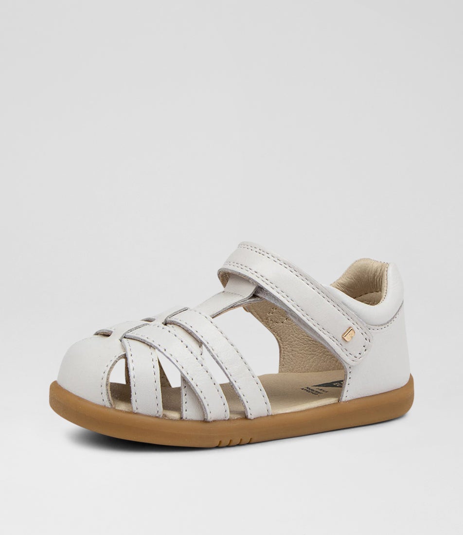 Bobux Iw Cross Jump Toddler White Leather Flat Shoes