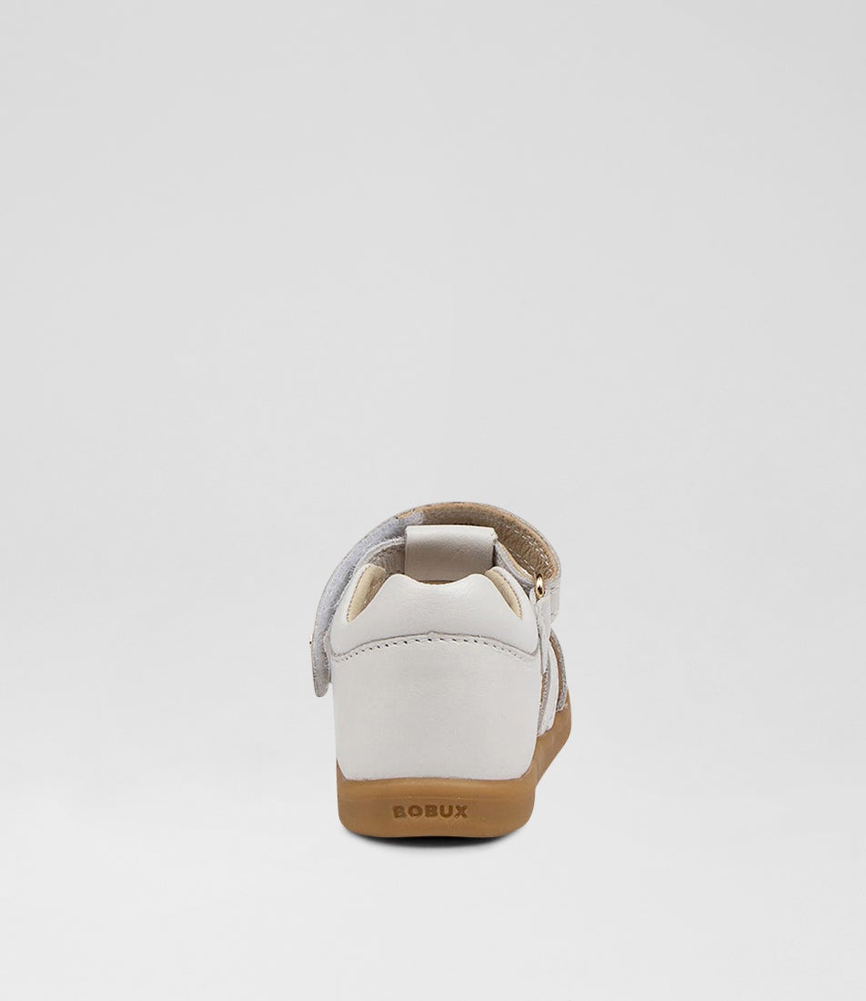 Bobux Iw Cross Jump Toddler White Leather Flat Shoes