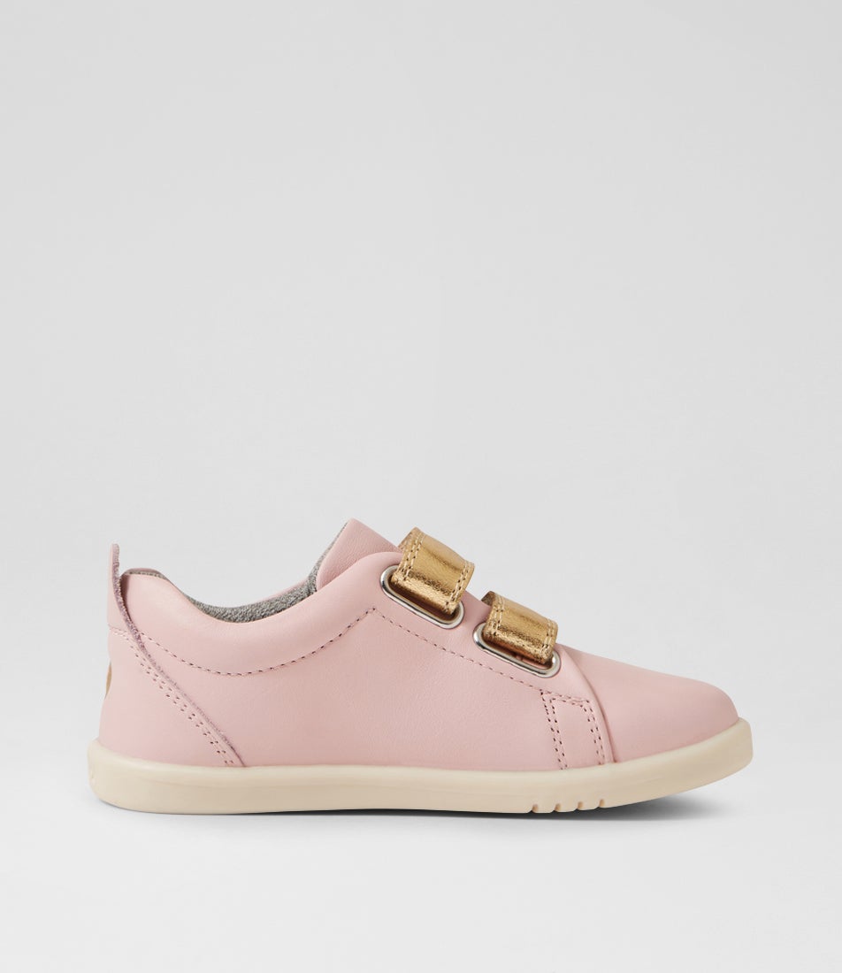 Bobux Iw Grass Court Ballet Pink Leather Flat Shoes