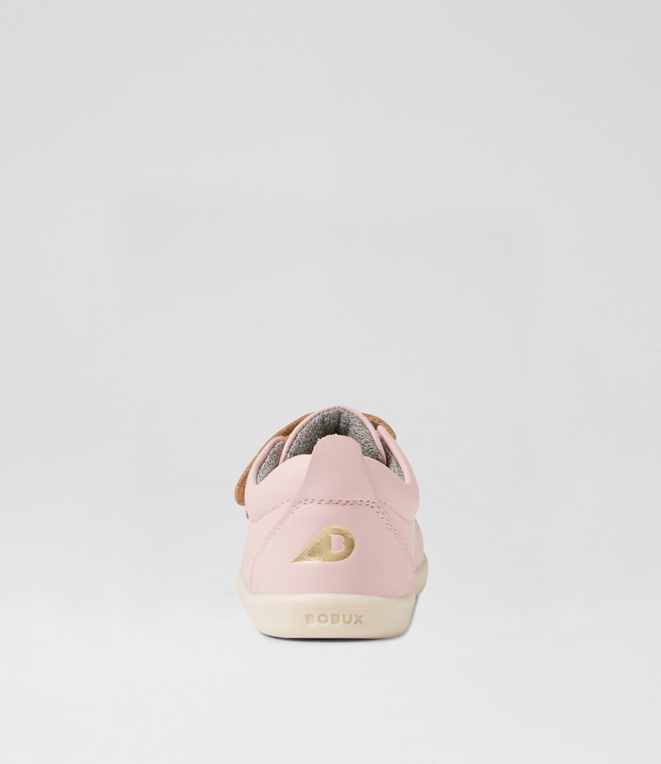 Bobux Iw Grass Court Ballet Pink Leather Flat Shoes