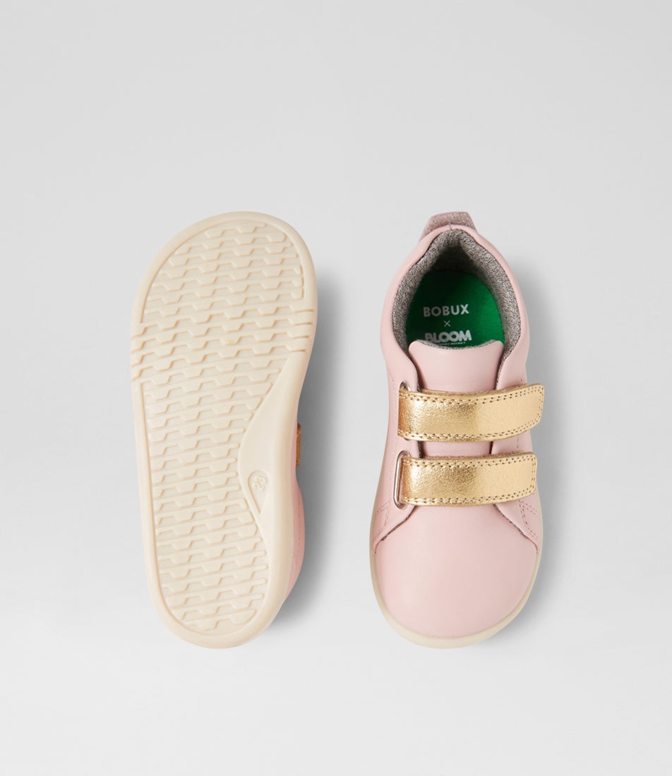 Bobux Iw Grass Court Ballet Pink Leather Flat Shoes