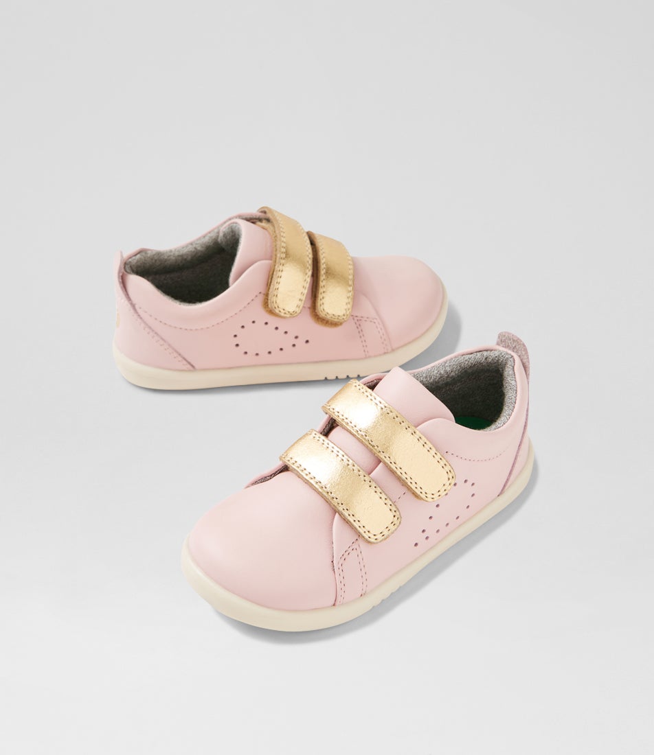 bobux Iw Grass Court Ballet Pink Leather Flat Shoes