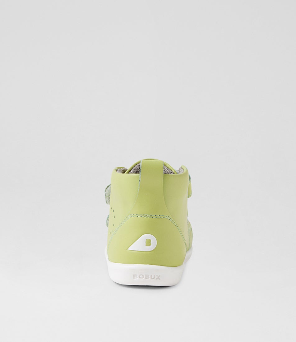 Bobux Iw Grass Court High Shadow Lime Leather Ankle Boots