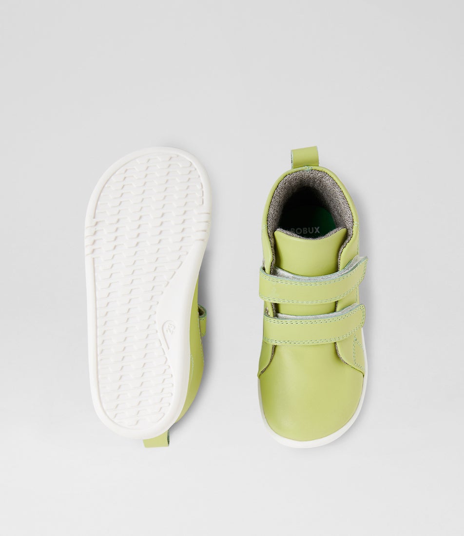 Bobux Iw Grass Court High Shadow Lime Leather Ankle Boots