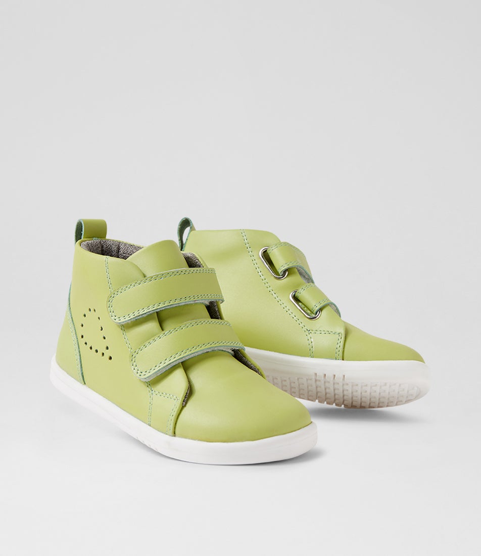 bobux Iw Grass Court High Shadow Lime Leather Ankle Boots