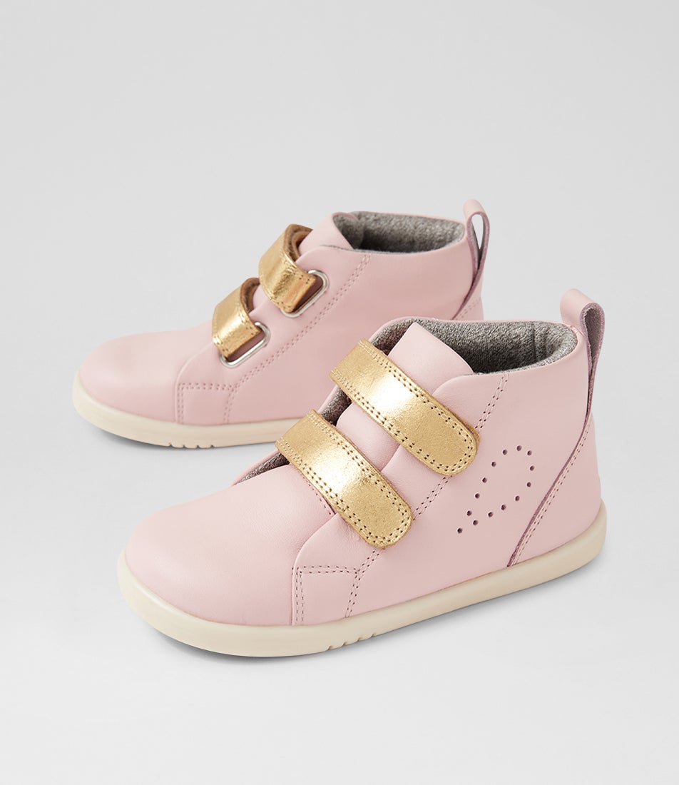 bobux Iw Grass Court High Toddler Ballet Pink Leather Ankle Boots