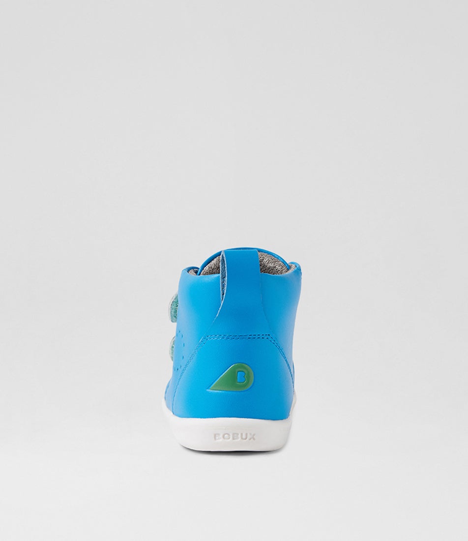 Bobux Iw Grass Court High Toddler Brilliant Blue Leather Ankle Boots