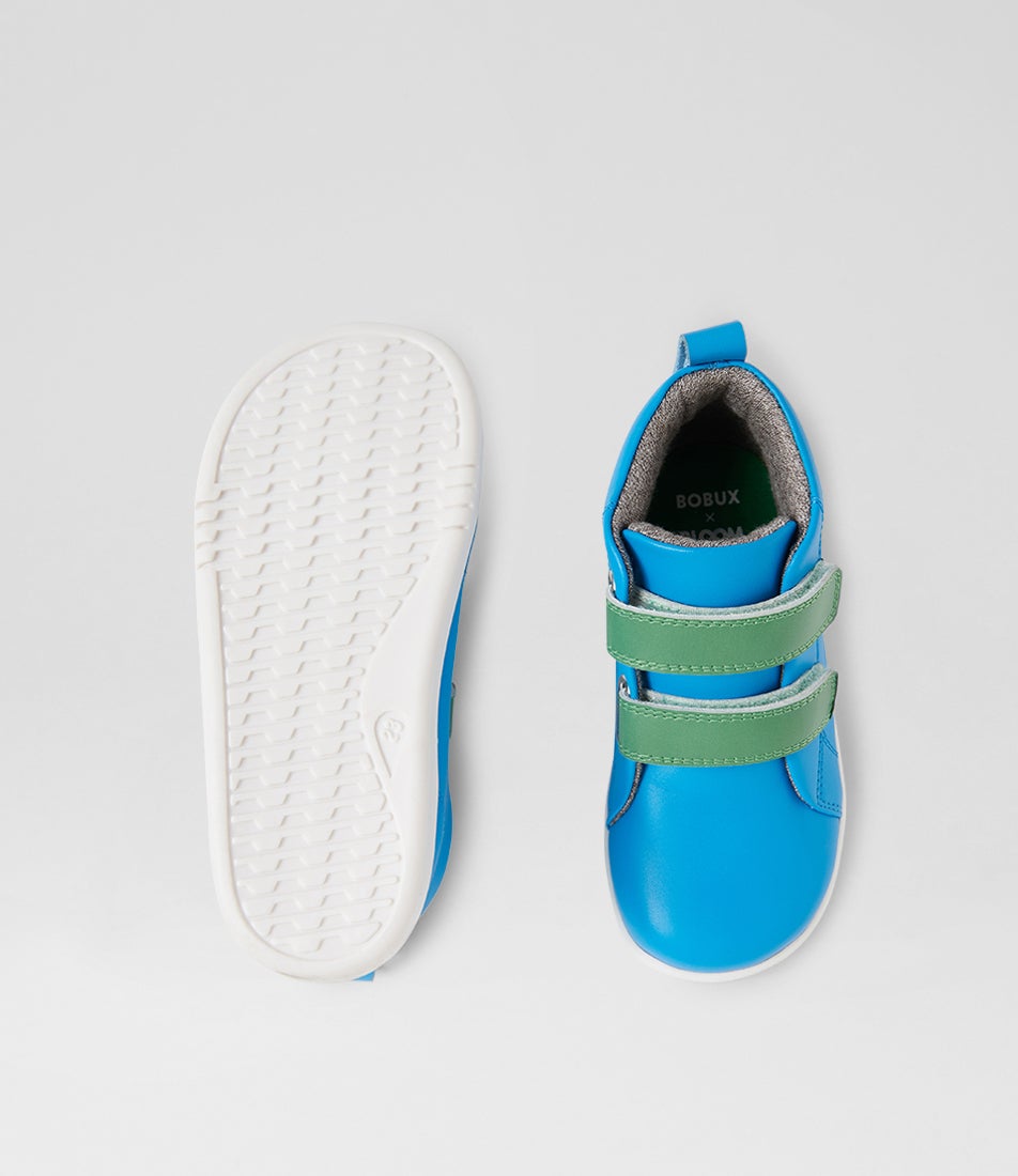 Bobux Iw Grass Court High Toddler Brilliant Blue Leather Ankle Boots