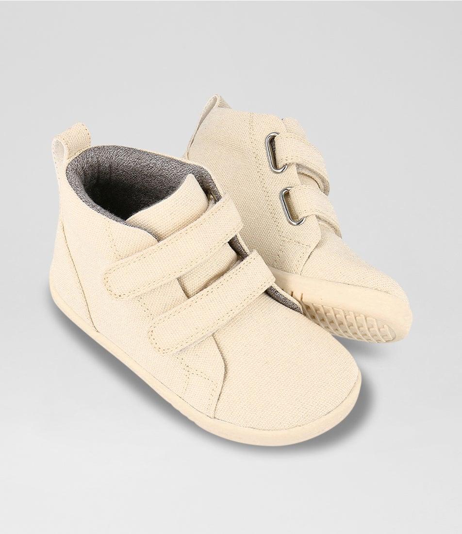 Bobux Iw Grass Court High Toddler Chalk Canvas Ankle Boots