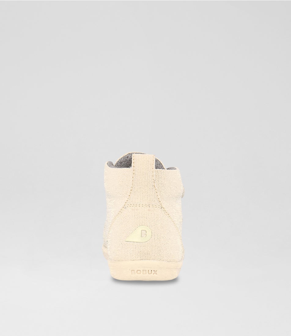 Bobux Iw Grass Court High Toddler Chalk Canvas Ankle Boots