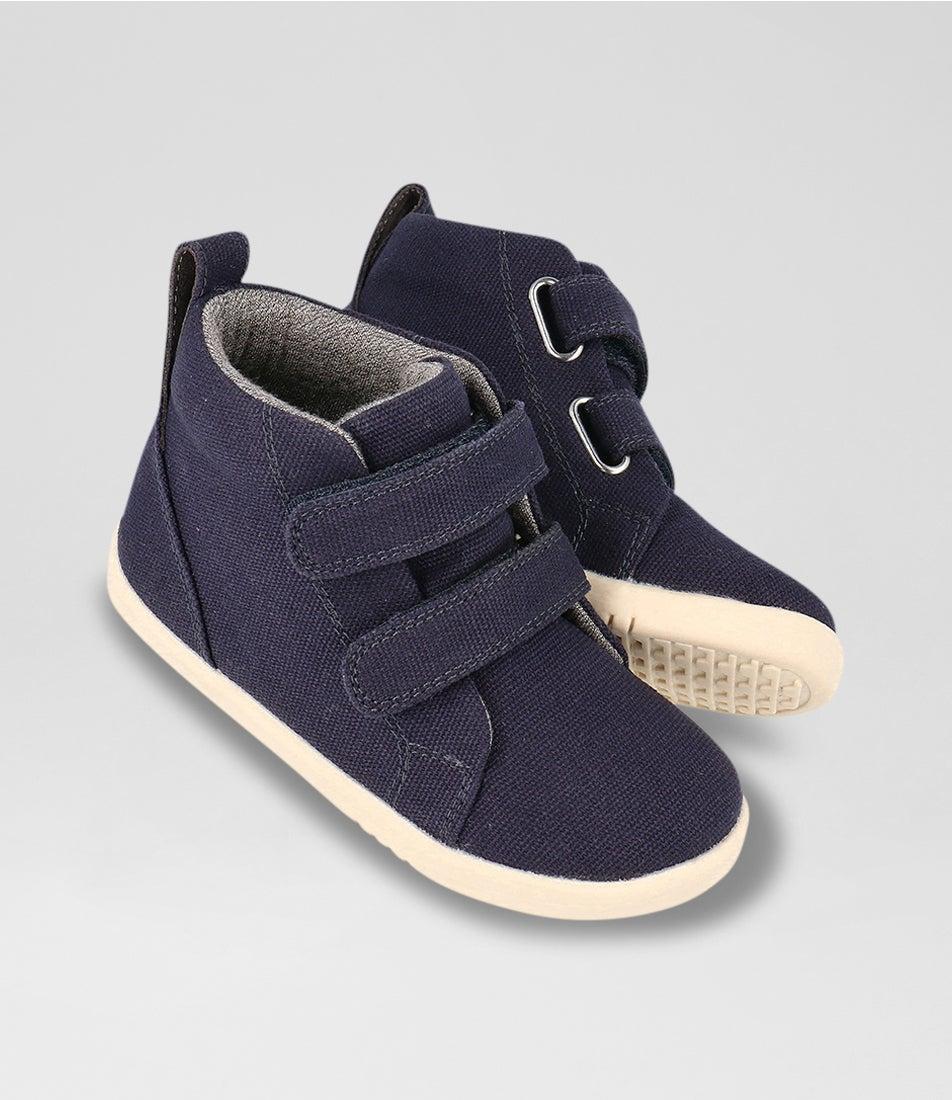 Bobux Iw Grass Court High Toddler Navy Canvas Ankle Boots