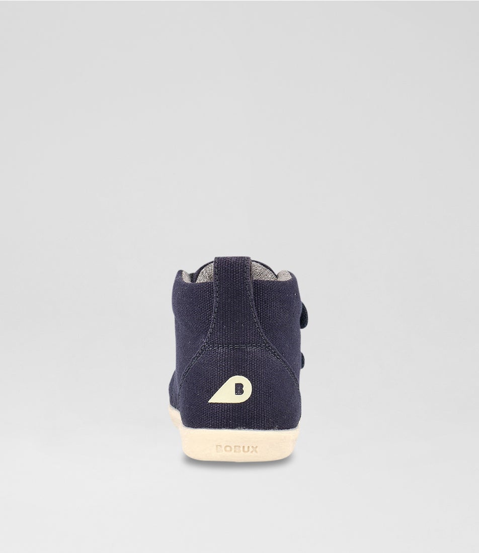 Bobux Iw Grass Court High Toddler Navy Canvas Ankle Boots