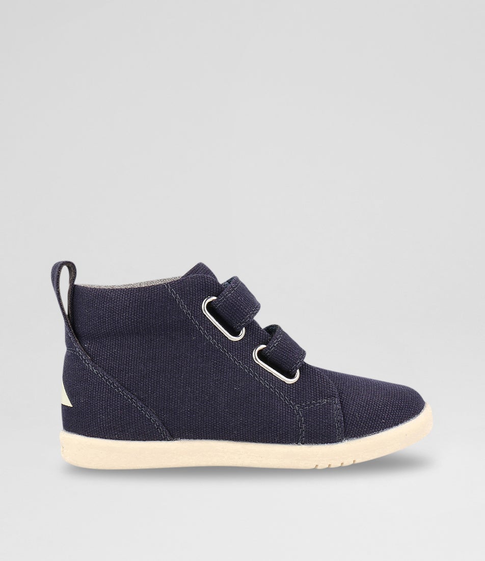 Bobux Iw Grass Court High Toddler Navy Canvas Ankle Boots