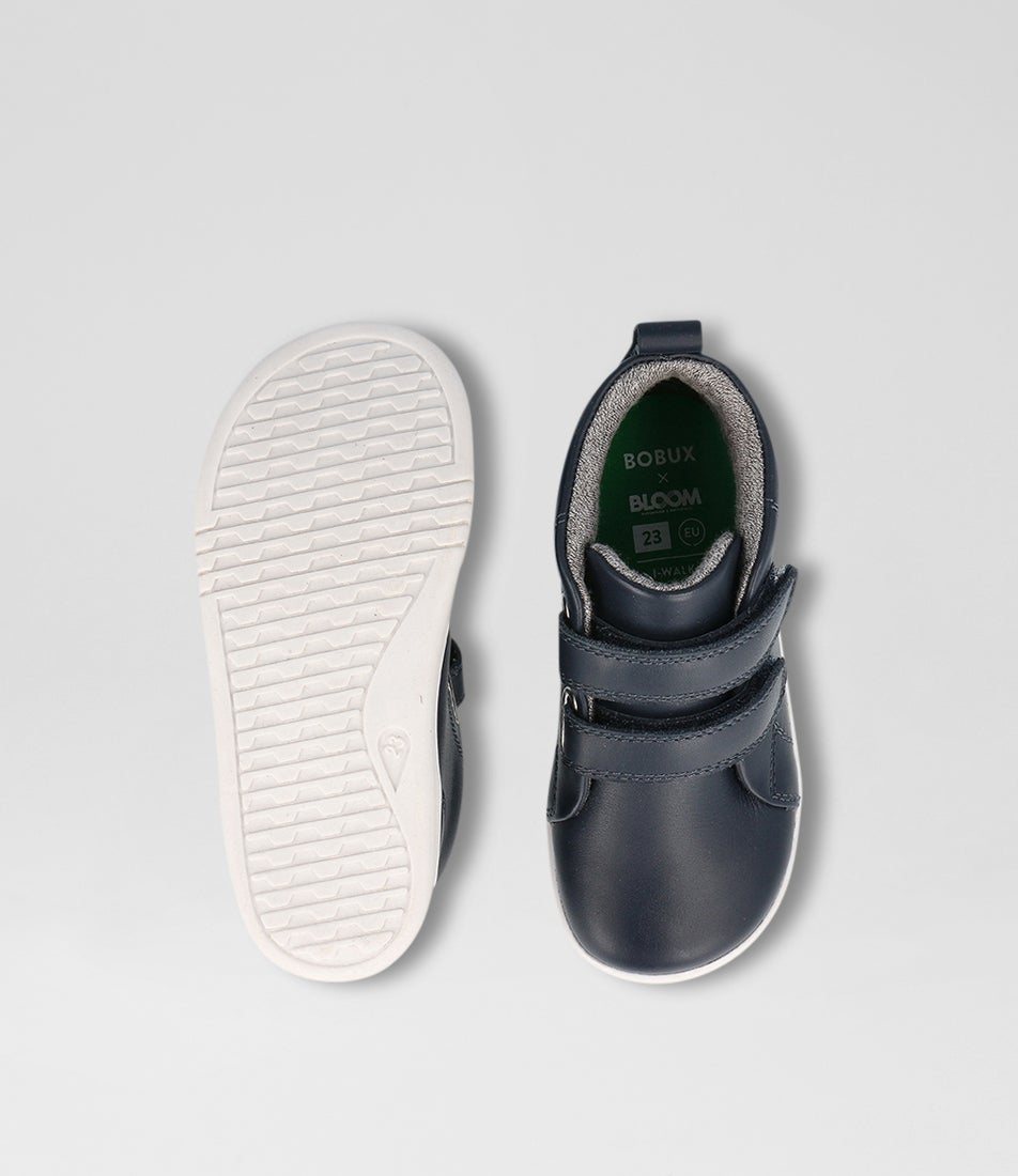 Bobux Iw Grass Court High Toddler Navy Leather Ankle Boots