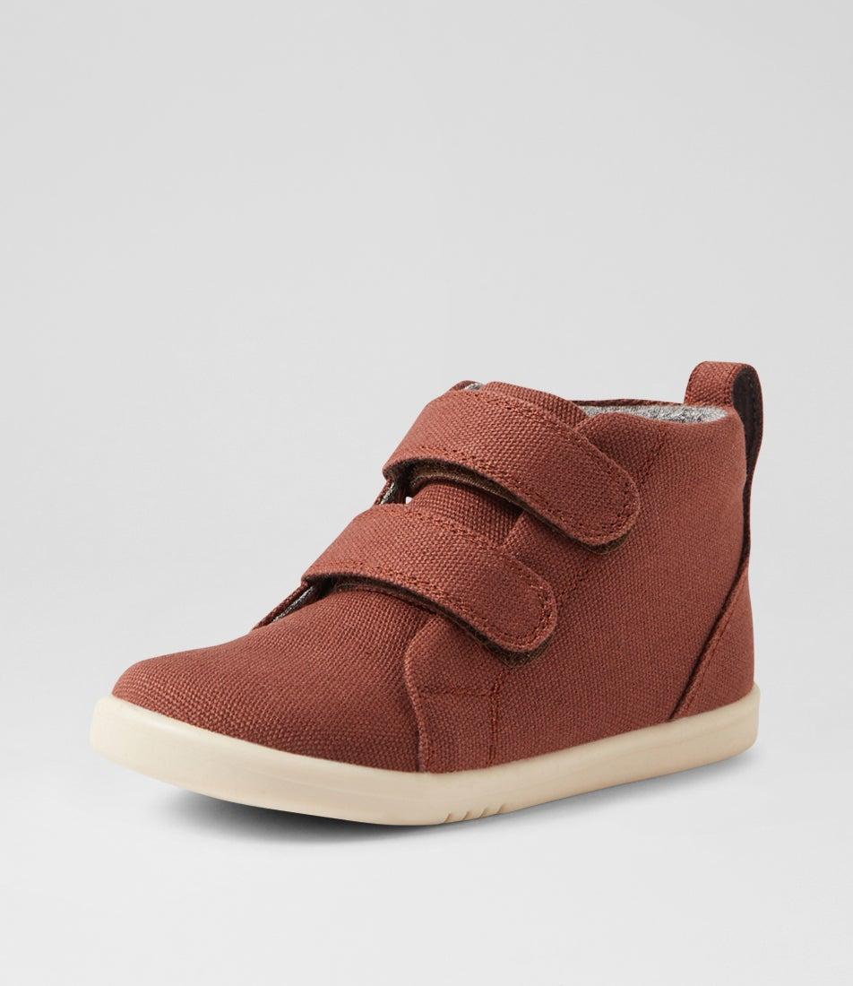Bobux Iw Grass Court High Toddler Nutshell Canvas Ankle Boots