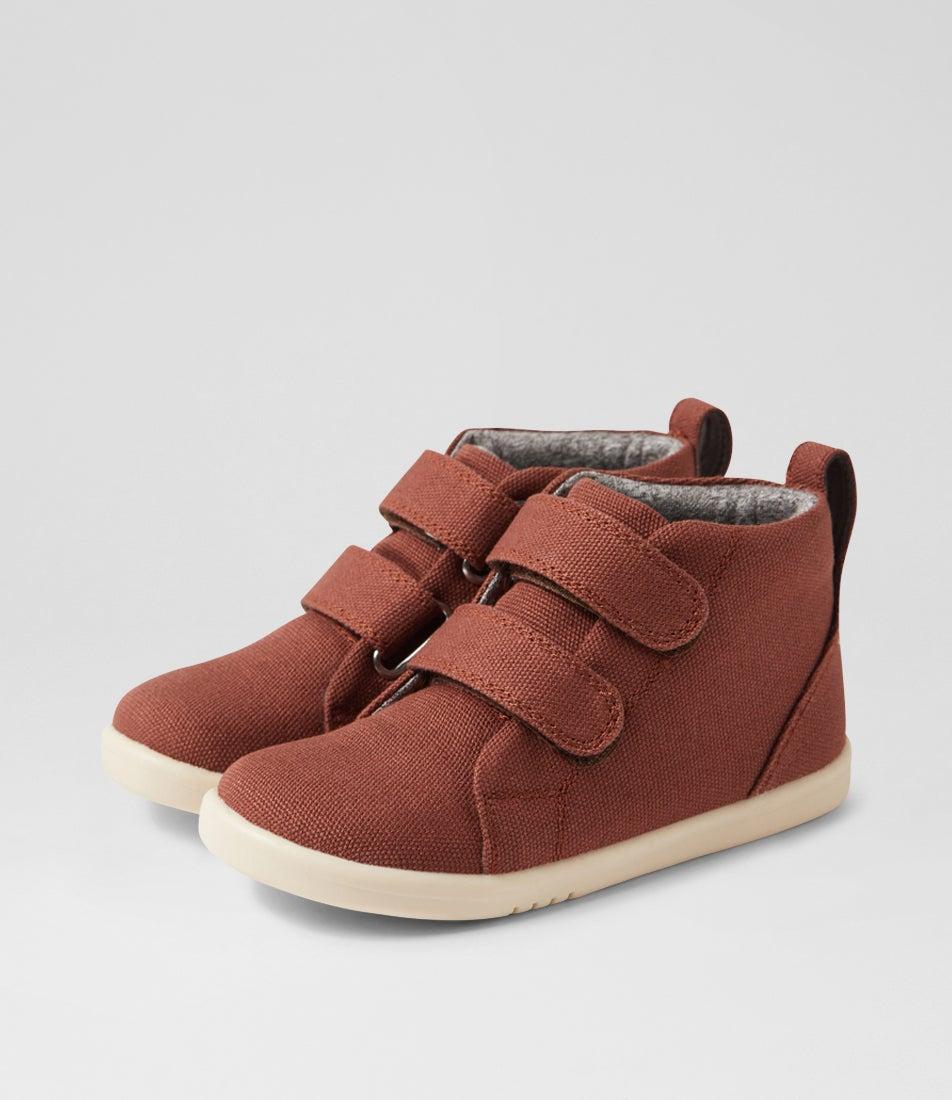 bobux Iw Grass Court High Toddler Nutshell Canvas Ankle Boots