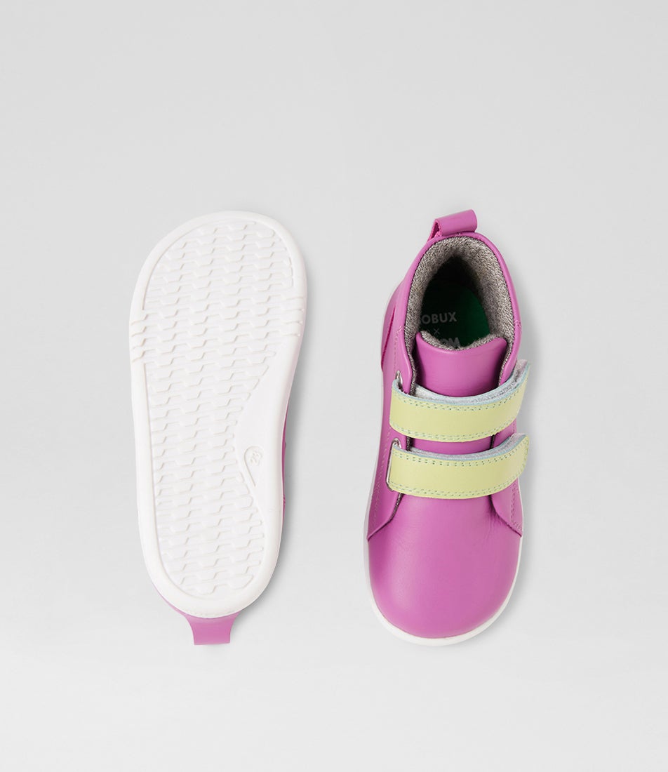 Bobux Iw Grass Court High Toddler Orchid Leather Ankle Boots