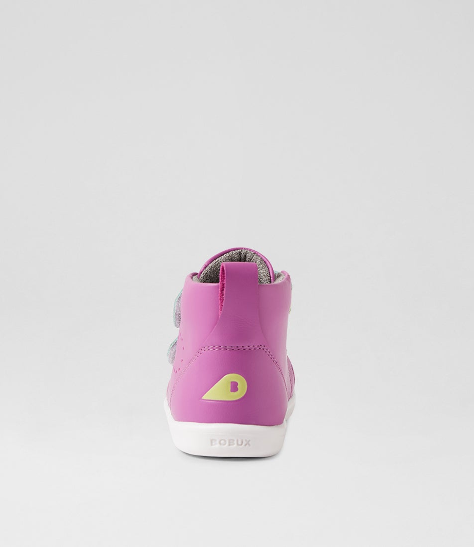 Bobux Iw Grass Court High Toddler Orchid Leather Ankle Boots