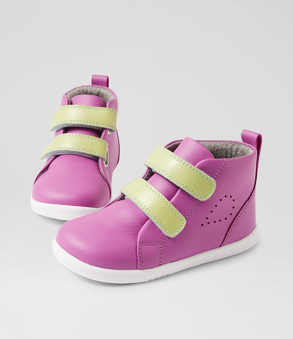 bobux Iw Grass Court High Toddler Orchid Leather Ankle Boots