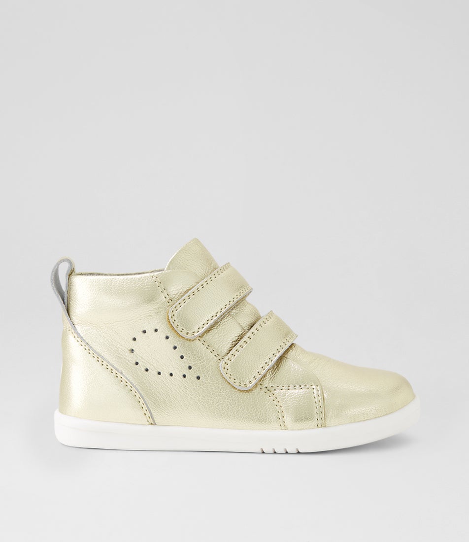 Bobux Iw Grass Court High Toddler Pale Gold Leather Ankle Boots