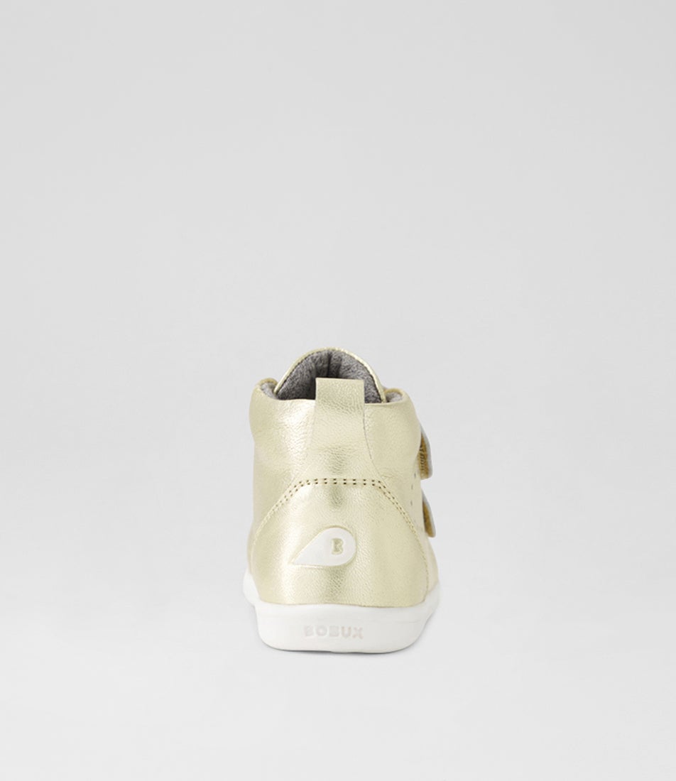 bobux Iw Grass Court High Toddler Pale Gold Leather Ankle Boots