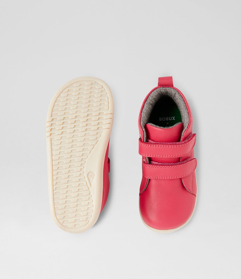 Bobux Iw Grass Court High Toddler Radiant Raspberry Leather Ankle Boots