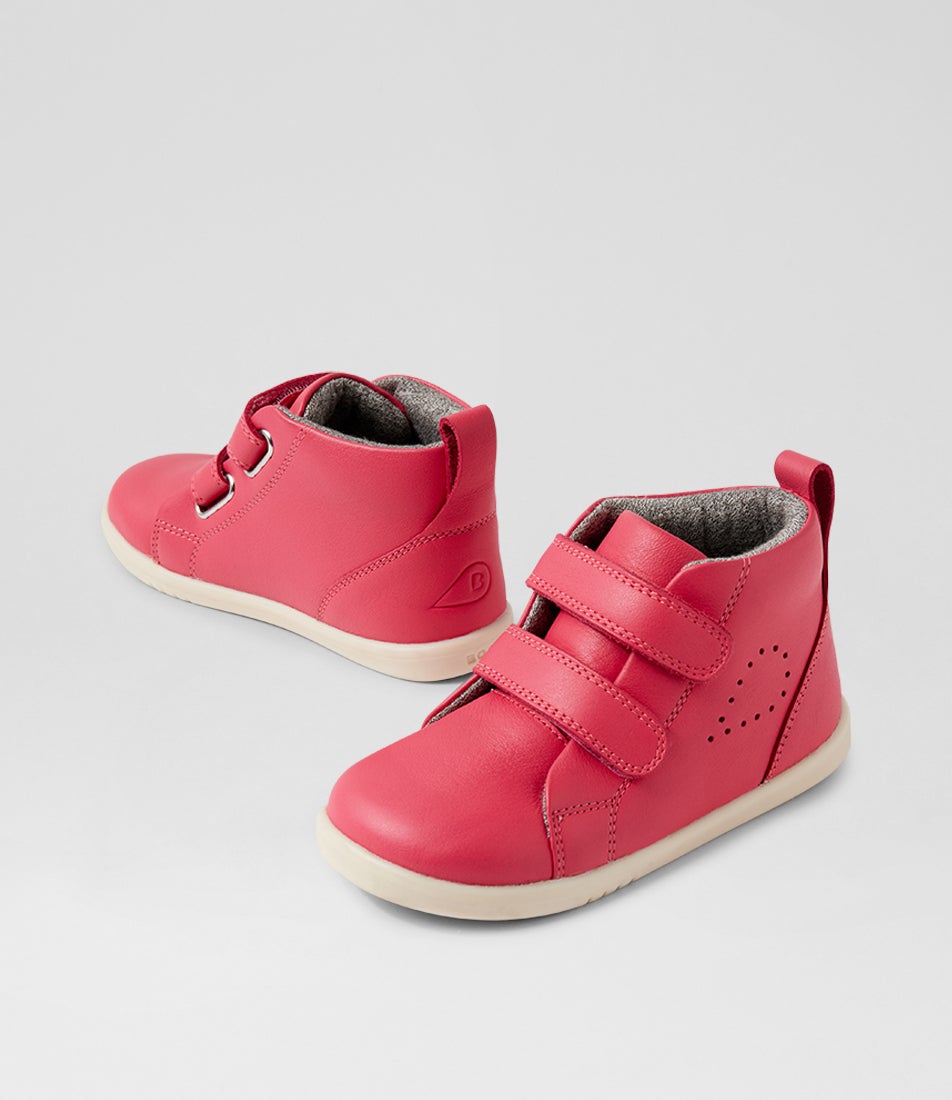 bobux Iw Grass Court High Toddler Radiant Raspberry Leather Ankle Boots