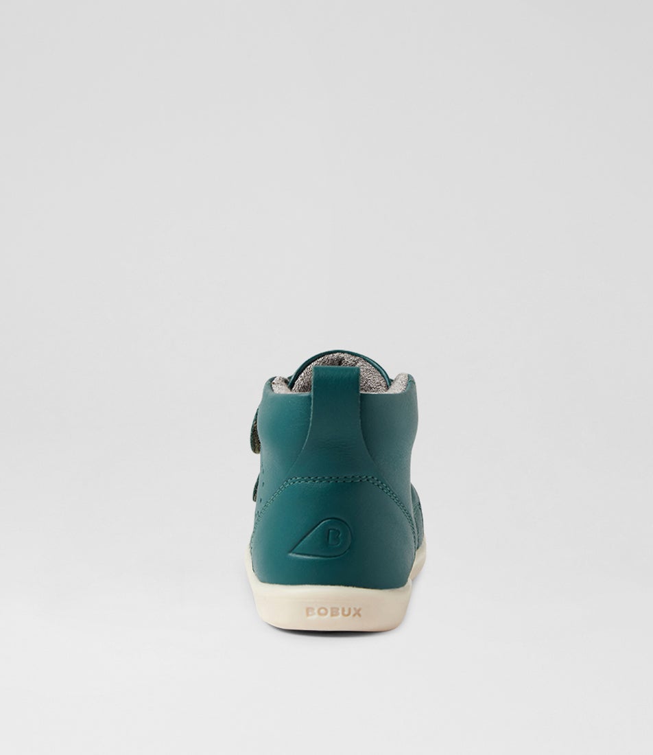 Bobux Iw Grass Court High Toddler Rainforest Leather Ankle Boots