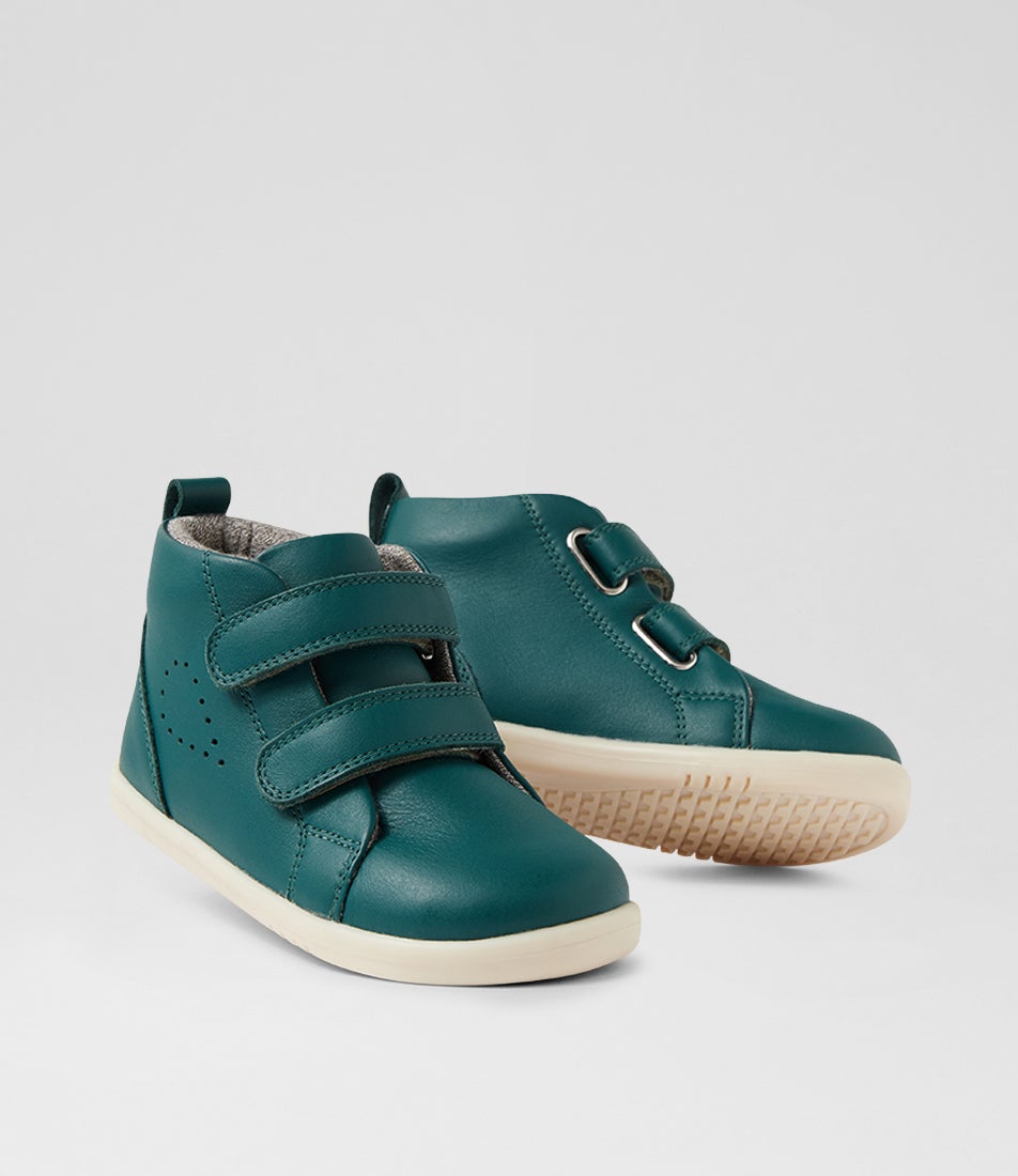 bobux Iw Grass Court High Toddler Rainforest Leather Ankle Boots