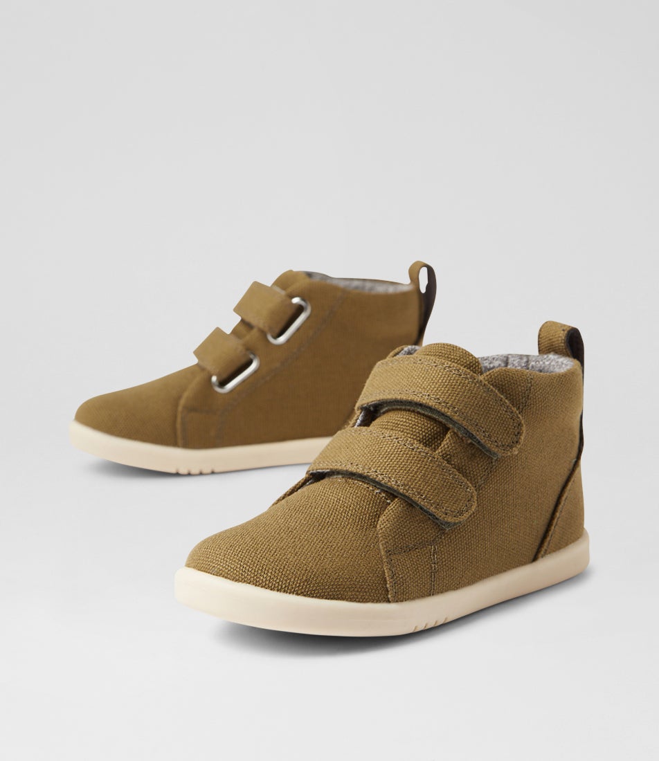 bobux Iw Grass Court High Toddler Sea Kelp Canvas Ankle Boots