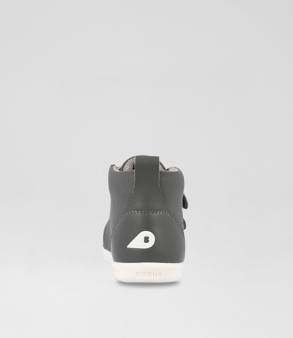 Bobux Iw Grass Court High Toddler Smoke Leather Ankle Boots