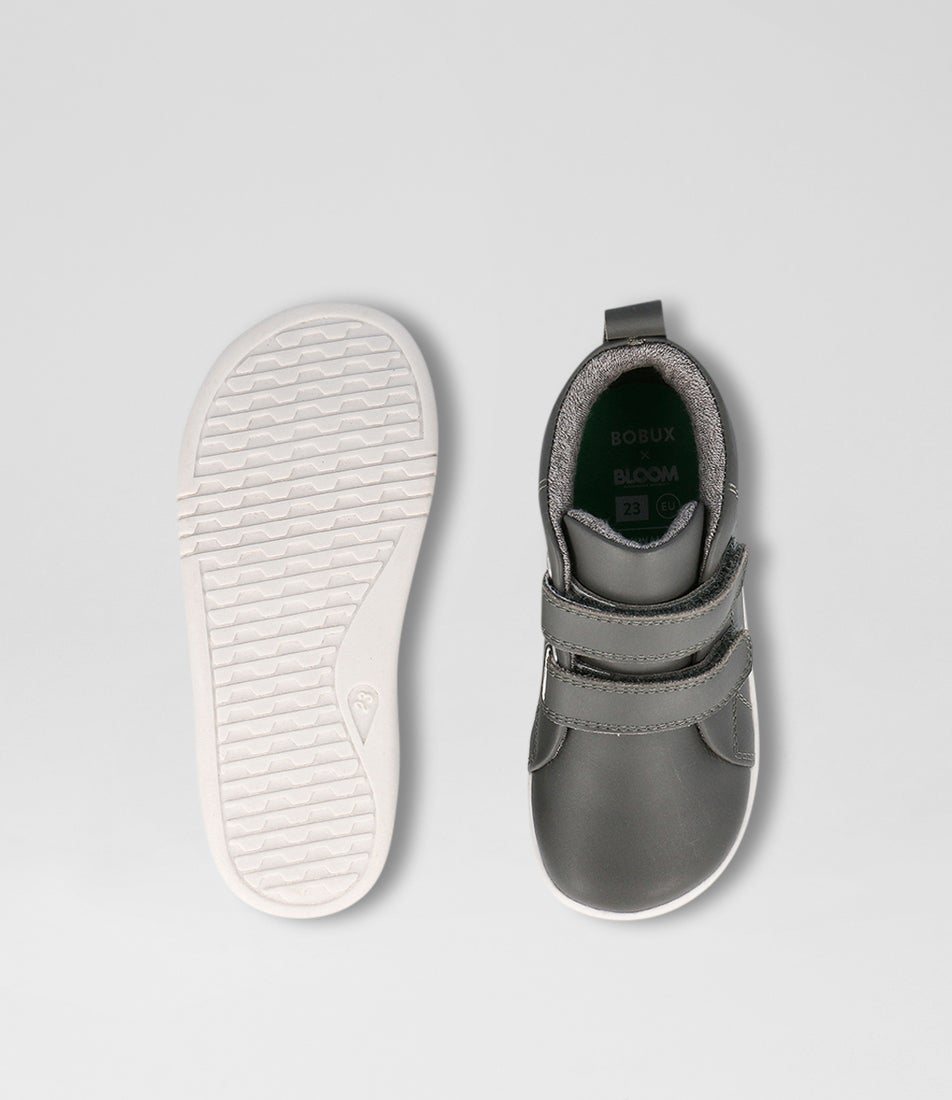 Bobux Iw Grass Court High Toddler Smoke Leather Ankle Boots