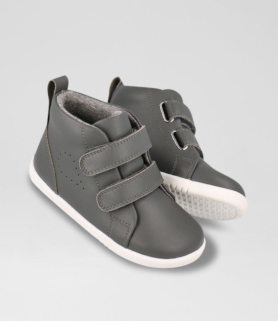Bobux Iw Grass Court High Toddler Smoke Leather Ankle Boots