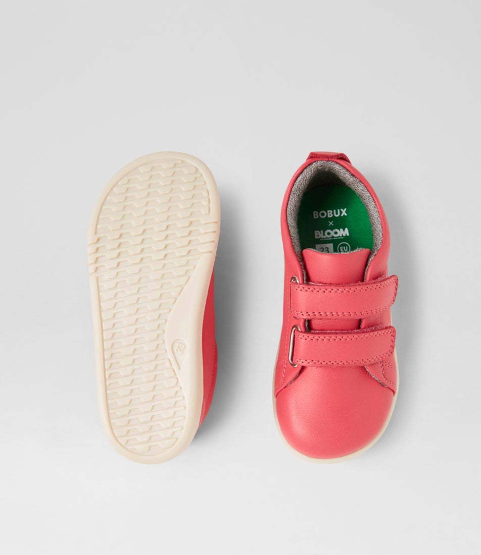 Bobux Iw Grass Court Radiant Raspberry Leather Flat Shoes