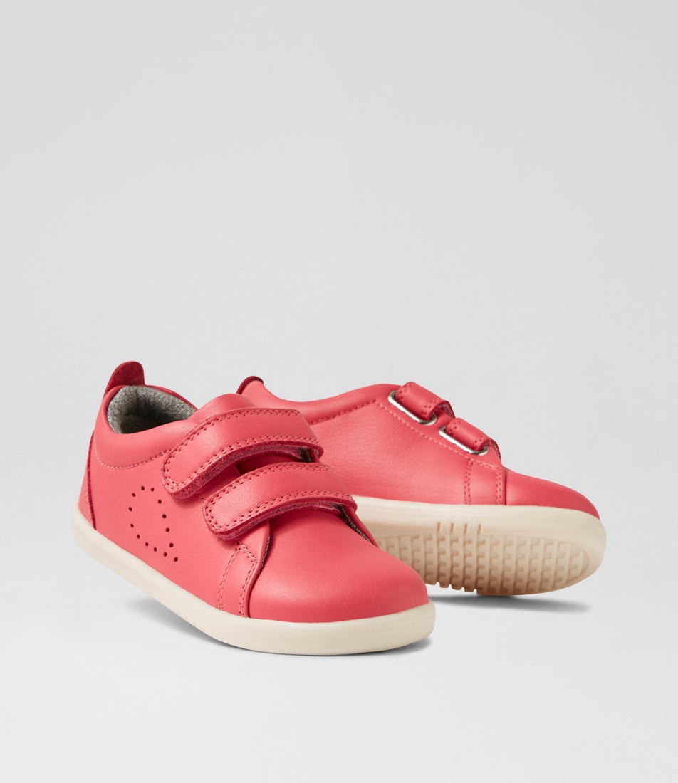 bobux Iw Grass Court Radiant Raspberry Leather Flat Shoes