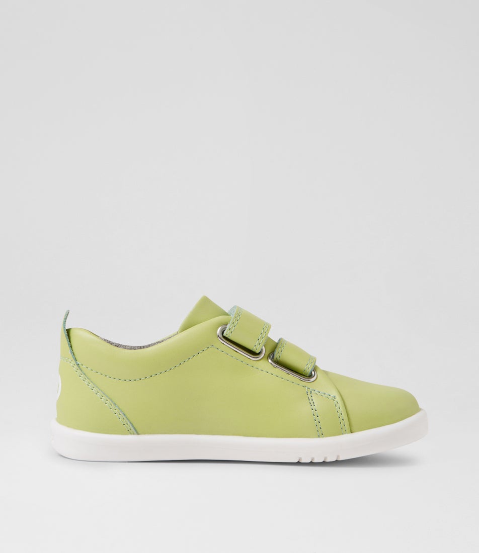 Bobux Iw Grass Court Shadow Lime Leather Flat Shoes
