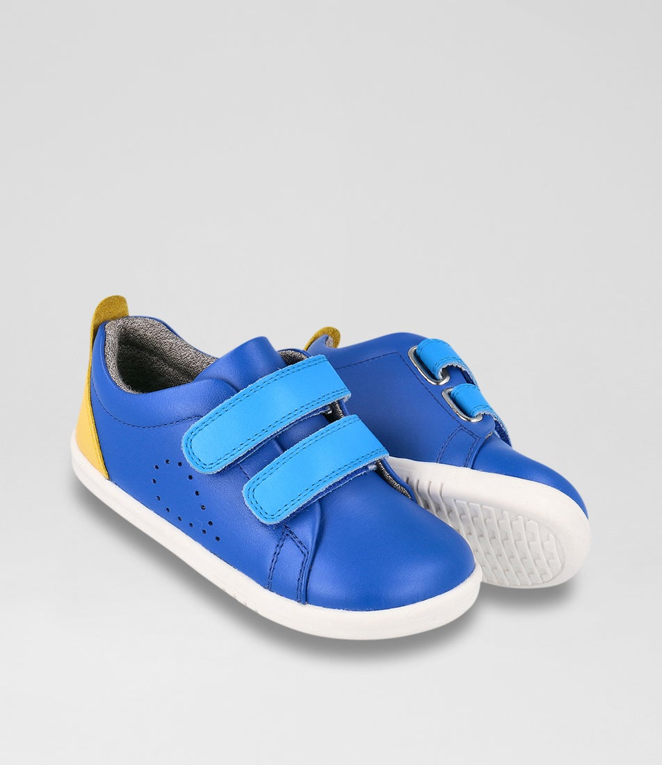 Bobux Iw Grass Court Toddler Azure Pineapple Combo Leather Sneakers