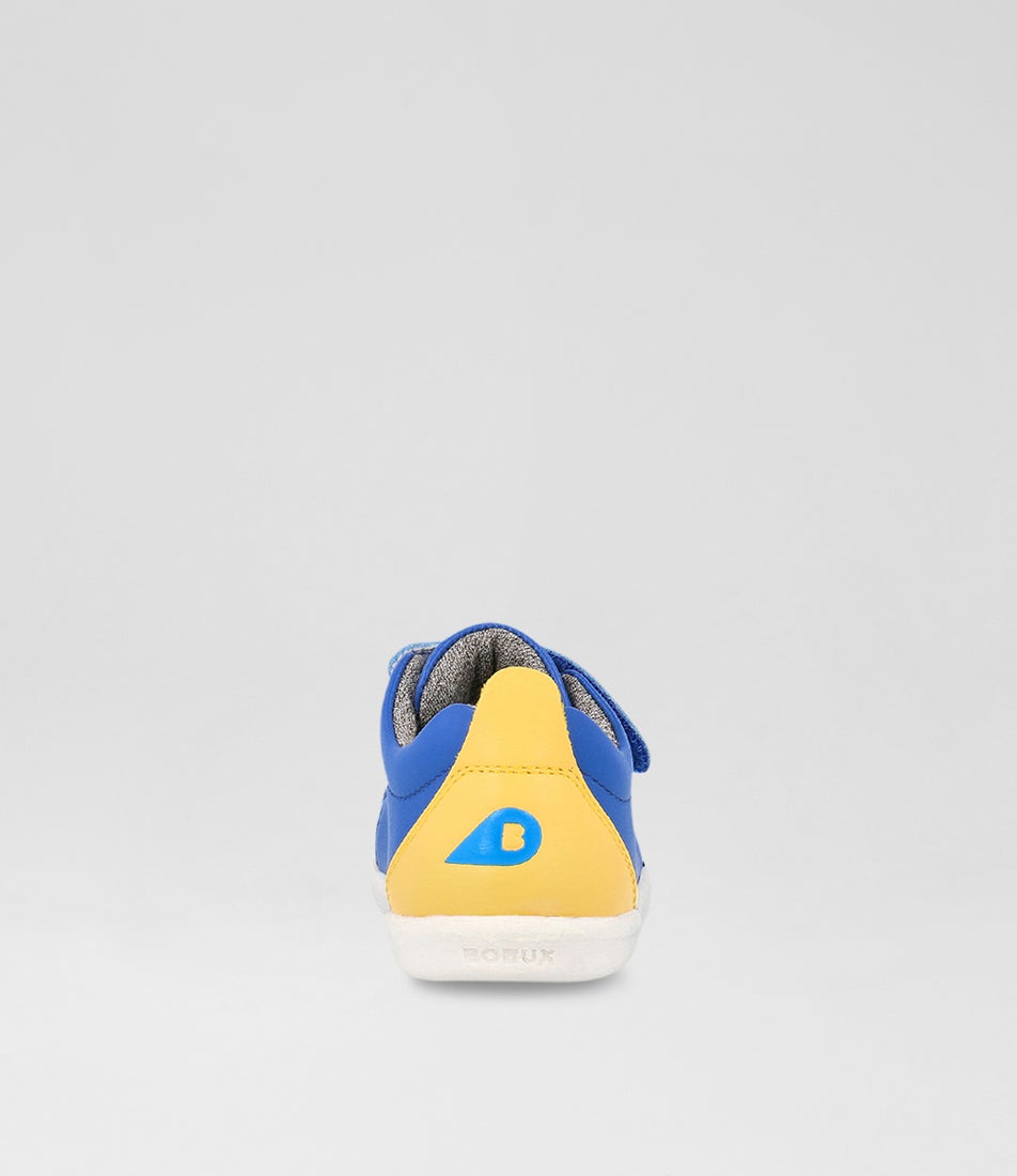 Bobux Iw Grass Court Toddler Azure Pineapple Combo Leather Sneakers
