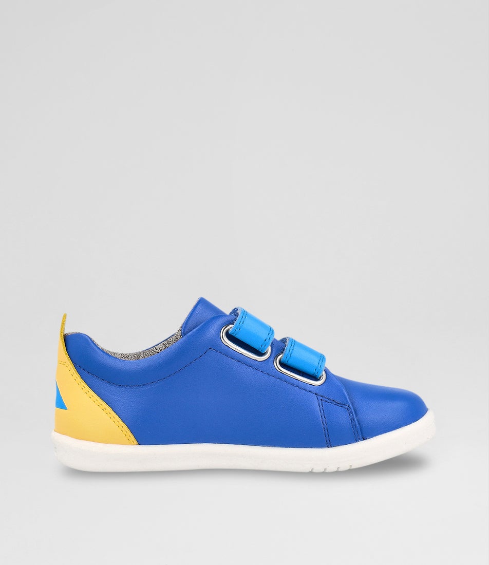 bobux Iw Grass Court Toddler Azure Pineapple Combo Leather Sneakers