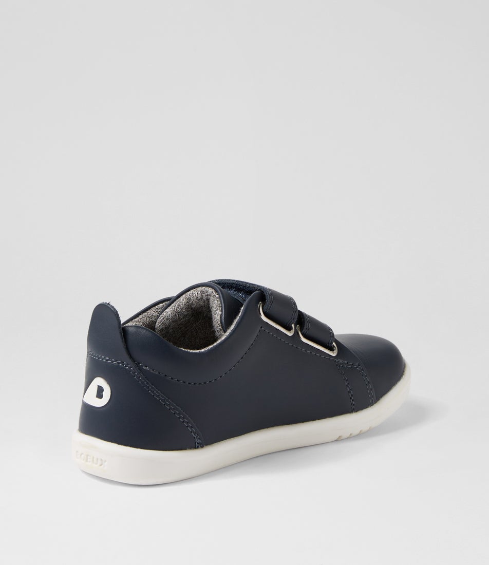 Bobux Iw Grass Court Toddler Navy Leather Flat Shoes