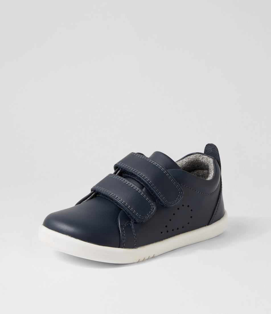 Bobux Iw Grass Court Toddler Navy Leather Flat Shoes