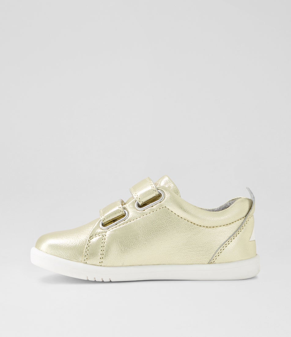 Bobux Iw Grass Court Toddler Pale Gold Leather Sneakers