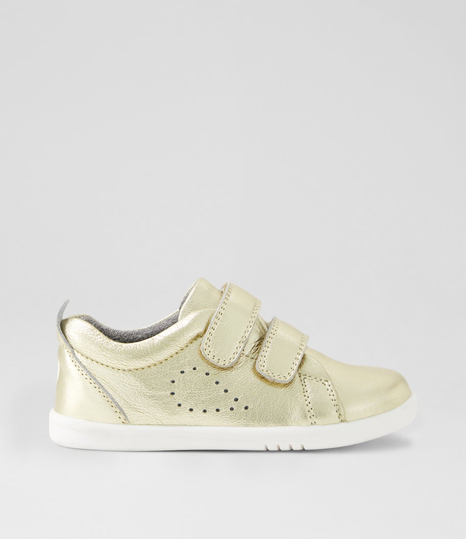 Bobux Iw Grass Court Toddler Pale Gold Leather Sneakers