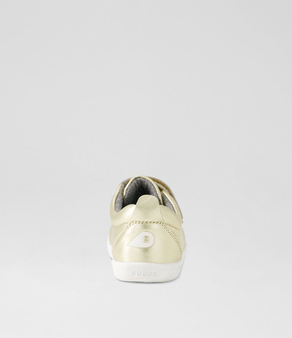 bobux Iw Grass Court Toddler Pale Gold Leather Sneakers