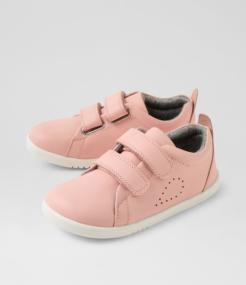 bobux Iw Grass Court Toddler Seashell Leather Sneakers