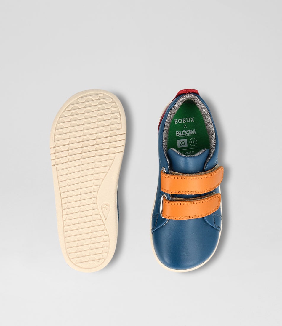 Bobux Iw Grass Court Toddler Tidal Teal Cranberry Combo Leather Sneakers