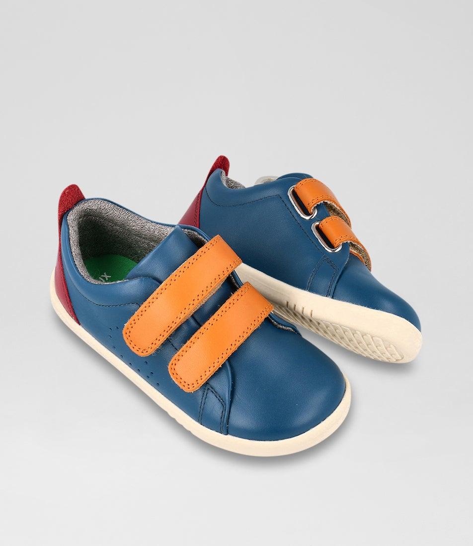 Bobux Iw Grass Court Toddler Tidal Teal Cranberry Combo Leather Sneakers